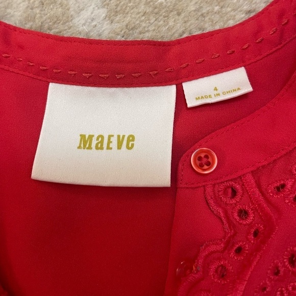 Maeve by Anthropologie pink orange lace tank top blouse women’s size 4 - Picture 6 of 6